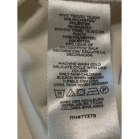 ANN TAYLOR Cream Pleated Lace Neck Long Sleeve Blouse Top Women's Size L - Picture 7 of 8